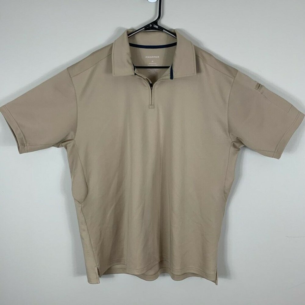 PROPPER Mens Activewear Polo Shirt Gray Short Polo